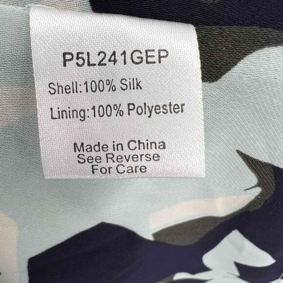 Parker Blue‎ White Floral Print Off Shoulder Silk Dress Womens Extra Small - Picture 5 of 6